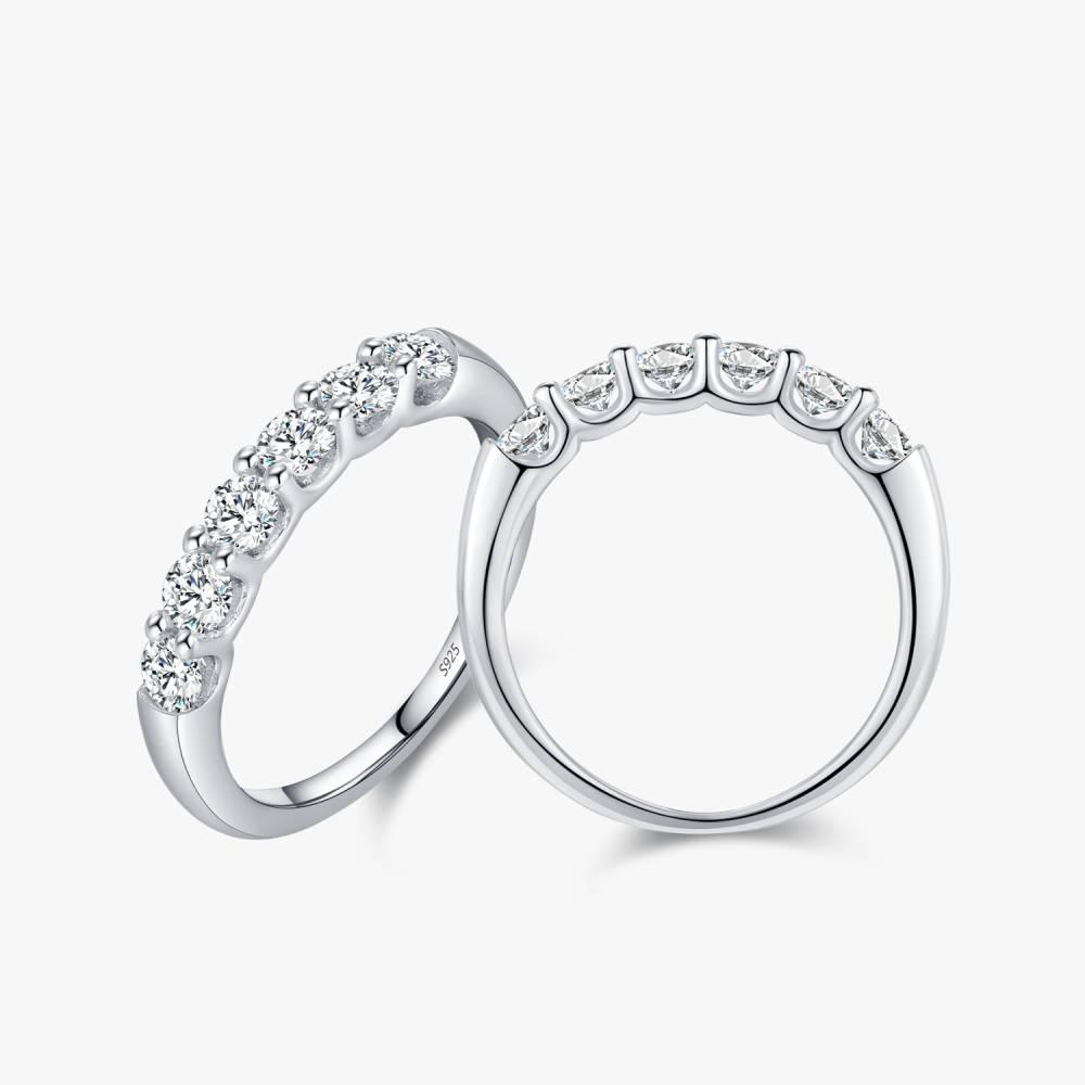 6-Stones Round Moissanite Ring