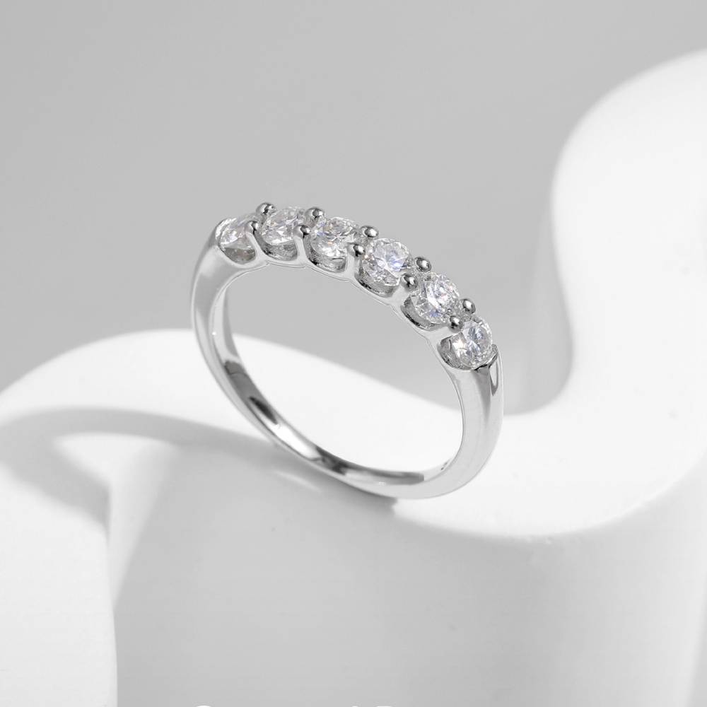 6-Stones Round Moissanite Ring