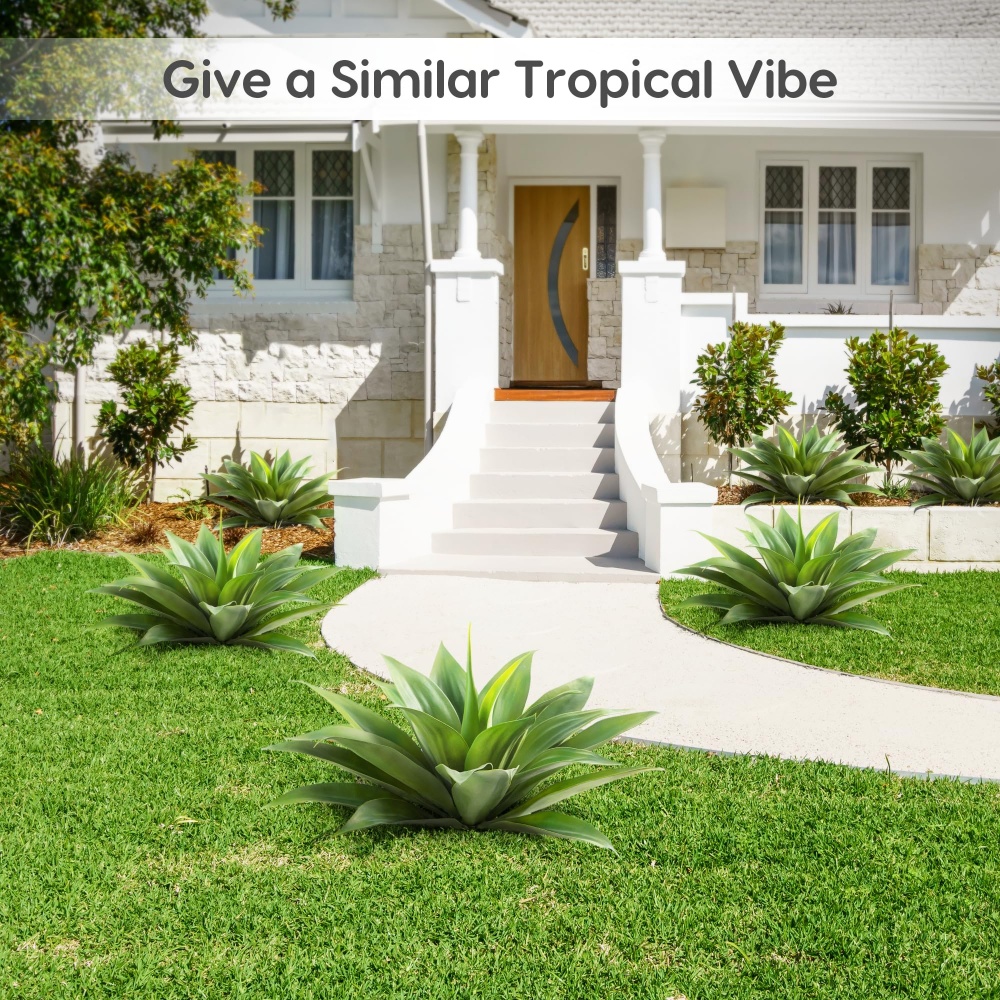Artificial Agave Plants for Decor - UV resistant, Waterproof, Windproof