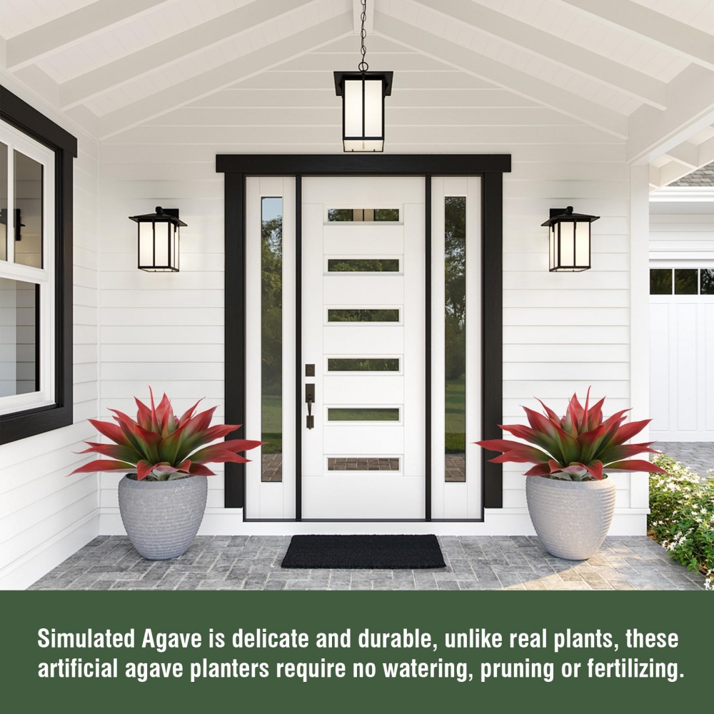 Artificial Agave Plants for Decor - UV resistant, Waterproof, Windproof