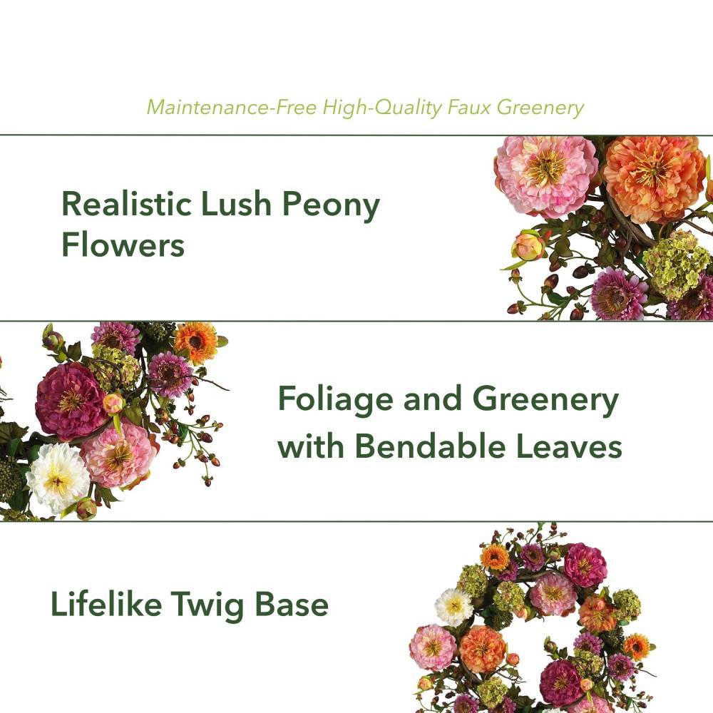 💝Mother's Day Hot Sale🔥 Handmade Artificial Peony Wreath