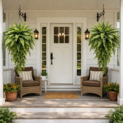 Large Artificial Boston Fern Feel Real Hanging Plants