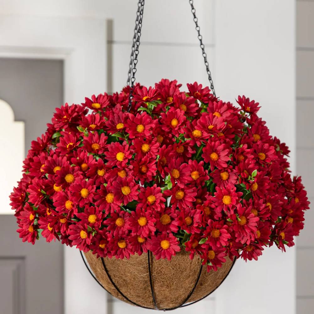 💥Last Day Each Only $2.99🌼- Artificial Outdoor Sunset Mums Flowers - UV resistant, Waterproof, Windproof