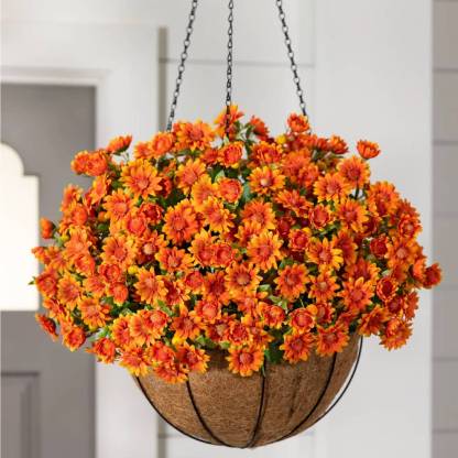 💥Last Day Each Only $2.99🌼- Artificial Outdoor Sunset Mums Flowers - UV resistant, Waterproof, Windproof