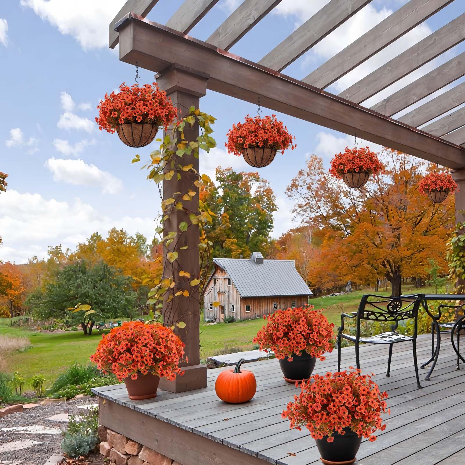 🔥Hot Sale Each Only $2.49🌼Lifelike UV-Resistant Autumn Flowers – Waterproof, Windproof & Perfect for Fall Decor 🍂