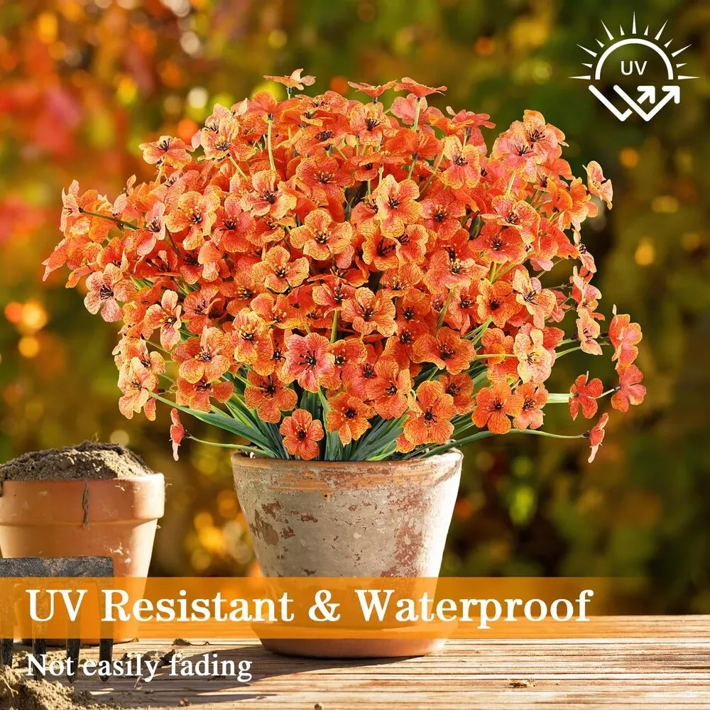 💥$9.98 On Sale - 💐Lifelike UV-Resistant Sunset Flowers – Waterproof, Windproof & Perfect for Fall Decor 🍂