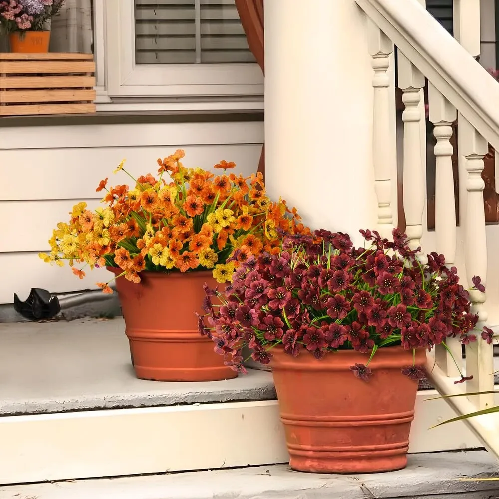 💥$9.98 On Sale - 💐Lifelike UV-Resistant Mums Flowers – Waterproof, Windproof & Perfect for Fall Decor 🍂