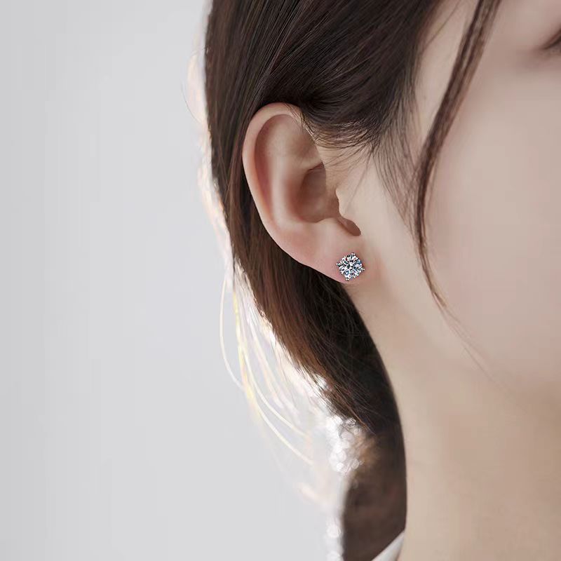 Classic Four-Prong Moissanite Earrings