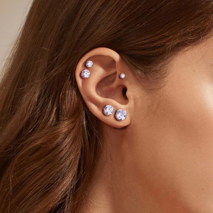 Classic Six-Prong Moissanite Earrings