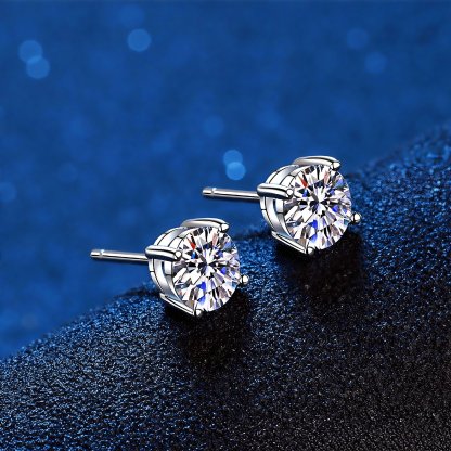 Classic Four-Prong Moissanite Earrings