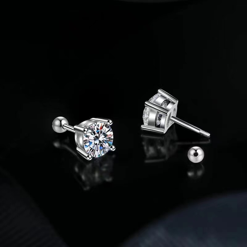 Classic Four-Prong Moissanite Earrings