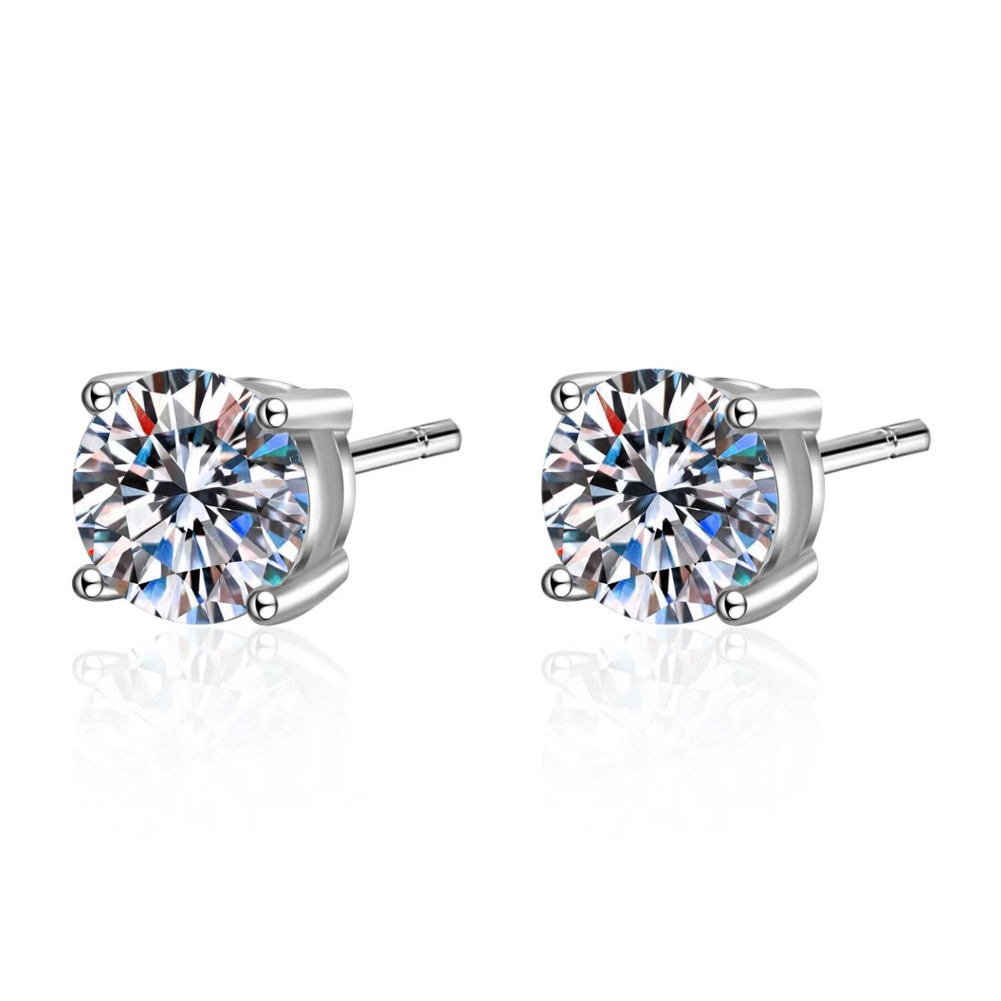 Classic Four-Prong Moissanite Earrings