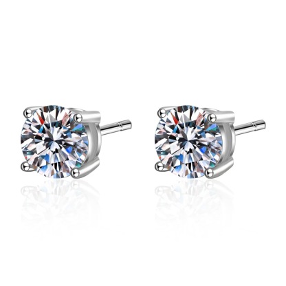 Classic Four-Prong Moissanite Earrings