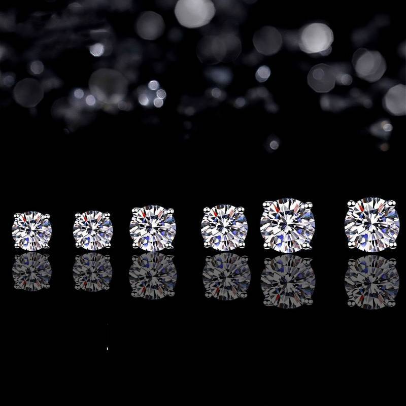 Classic Four-Prong Moissanite Earrings