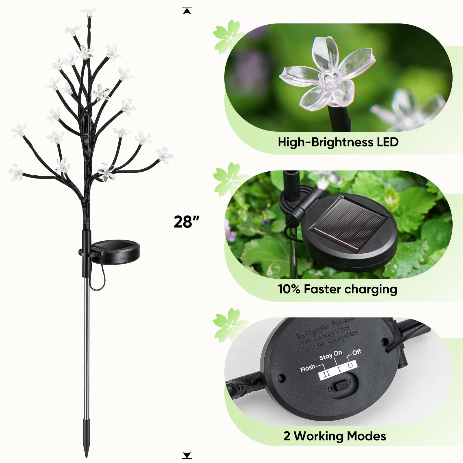 🔥Last Day 60% OFF🔥Outdoor Waterproof Cherry Blossom Solar Garden Lights