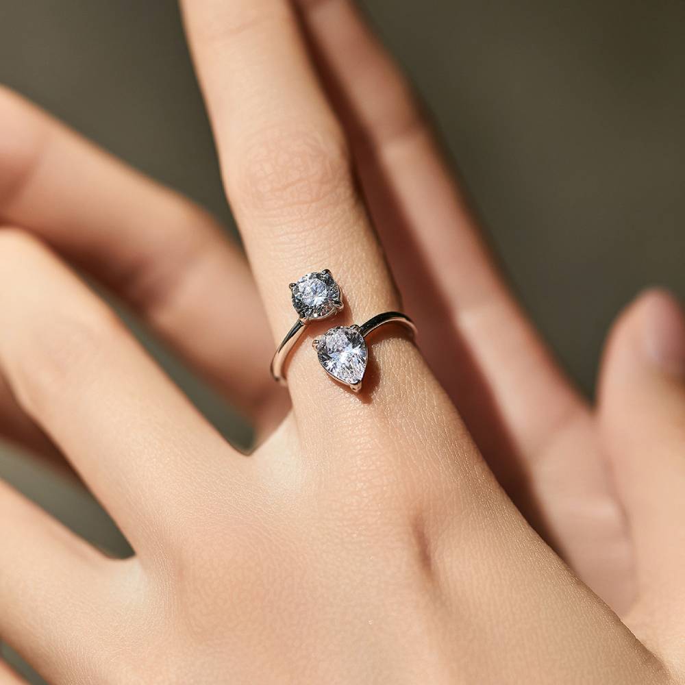 Unique Pear-Cut Moissanite Ring