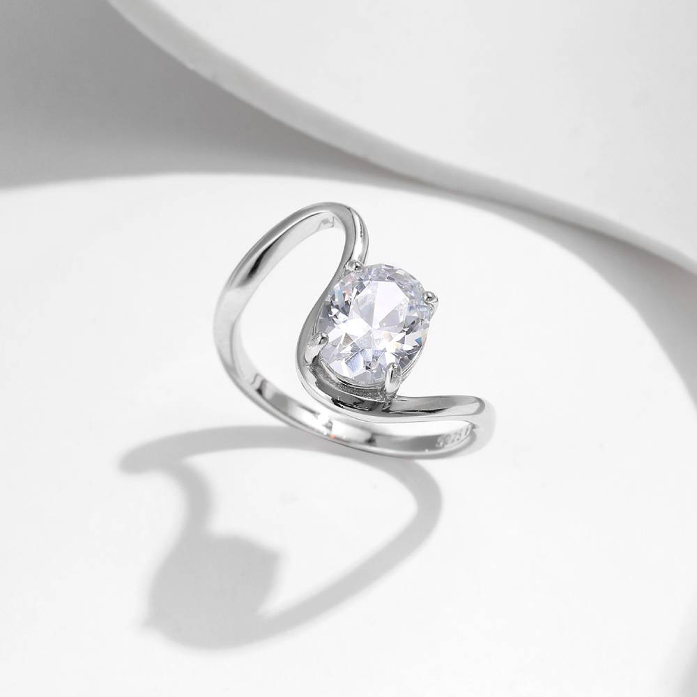 Unique Oval Cut Moissanite Ring