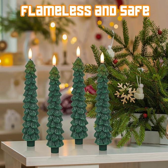 🎄Flameless Taper Candles - Christmas Tree LED Candles🎄