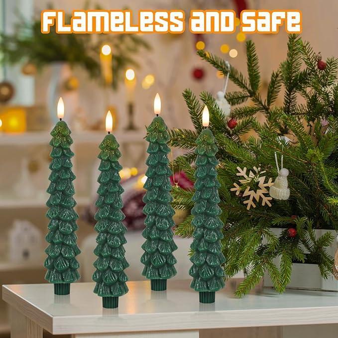 🎄Flameless Taper Candles - Christmas Tree LED Candles🎄