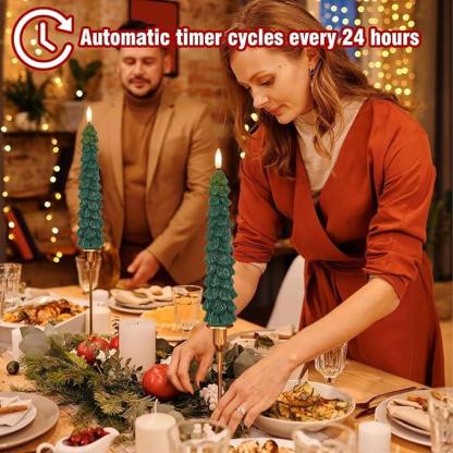 🎄Flameless Taper Candles - Christmas Tree LED Candles🎄