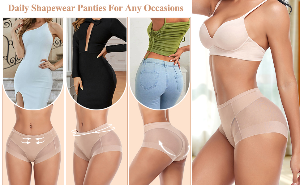 Shapewear Panties for Women Tummy Control Briefs Compression Underwear Butt Lifter Body Shaper