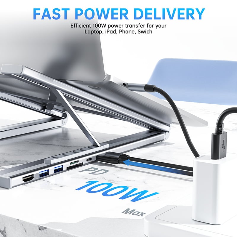 📢📢50% OFF !! 🏠💻 8-in-1 USB-C Laptop Stand — One Sleek Hub, Endless Productivity ✨
