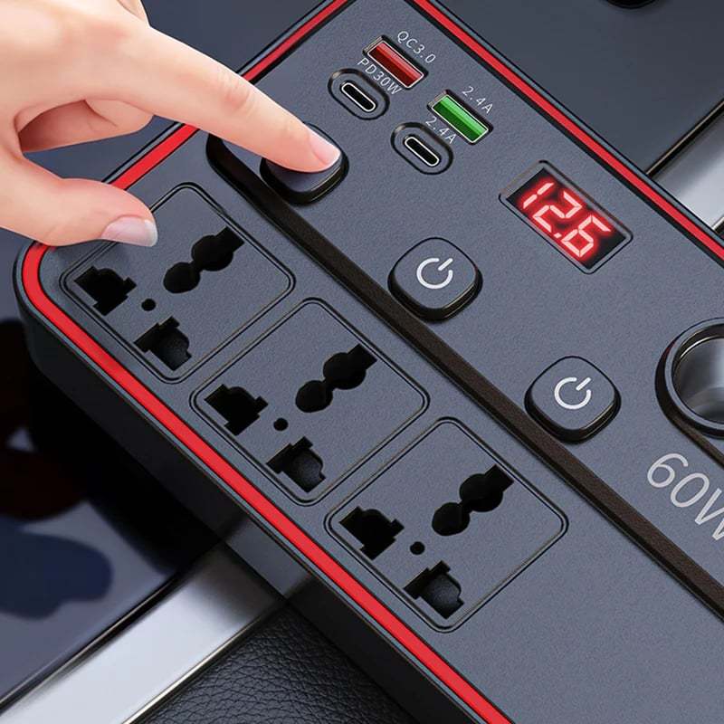 📢📢50% OFF !! Multifunctional Car Charger with AC Outlets & USB-VERSATILE CHARGING HUB