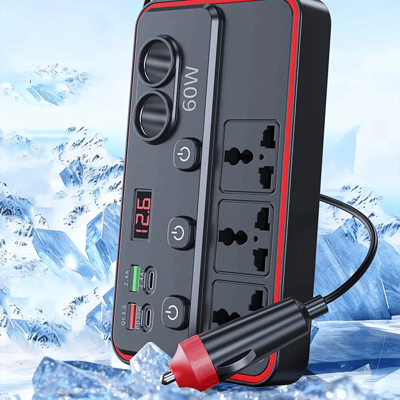 📢📢50% OFF !! Multifunctional Car Charger with AC Outlets & USB-VERSATILE CHARGING HUB