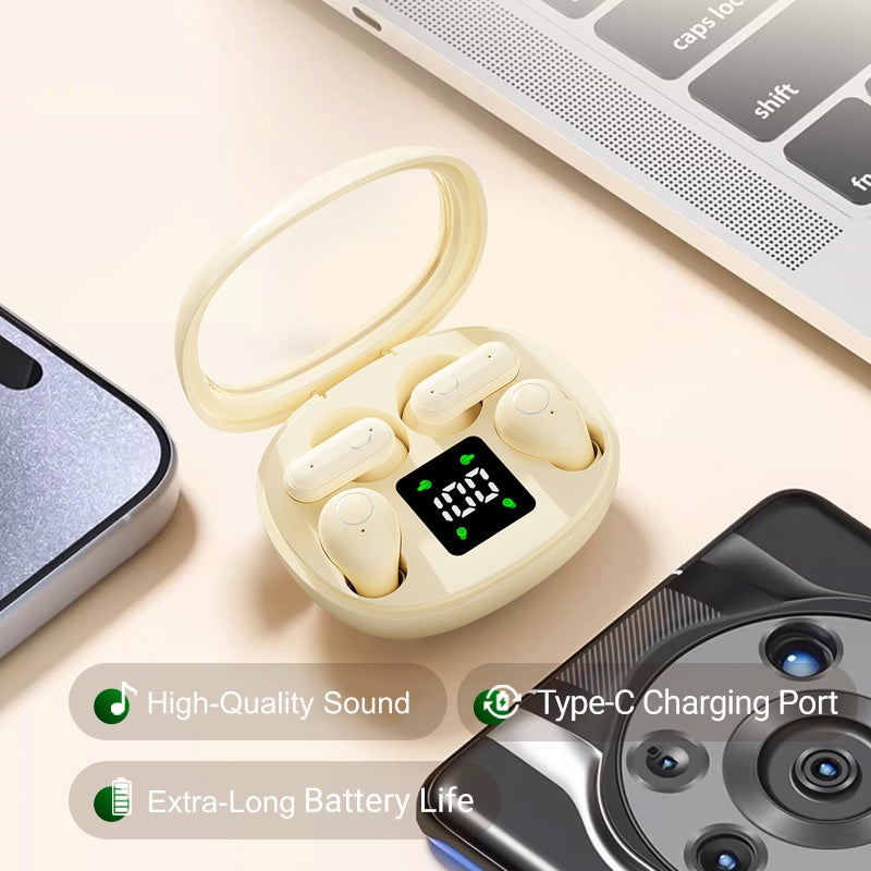 📢📢50% OFF !! ⏰💞50K+ SOLD!INNOVATIVE FOUR-EARBUD DESIGN:🎧 Dual-Pair Wireless Bluetooth Headset with LED Charging Case — TWS Stereo Earbuds | Lightweight | Sweat-Proof