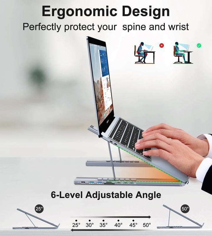 📢📢50% OFF !! 🏠💻 8-in-1 USB-C Laptop Stand — One Sleek Hub, Endless Productivity ✨