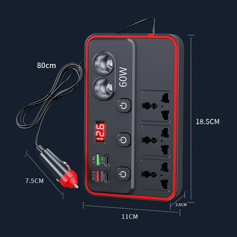 📢📢50% OFF !! Multifunctional Car Charger with AC Outlets & USB-VERSATILE CHARGING HUB