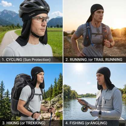 🔥50%OFF🔥Quick-Dry Cooling Skull Cap with Neck Shade, Sweat-Wicking Sun Protection Headwear for Fishing, Hiking & Outdoor Work