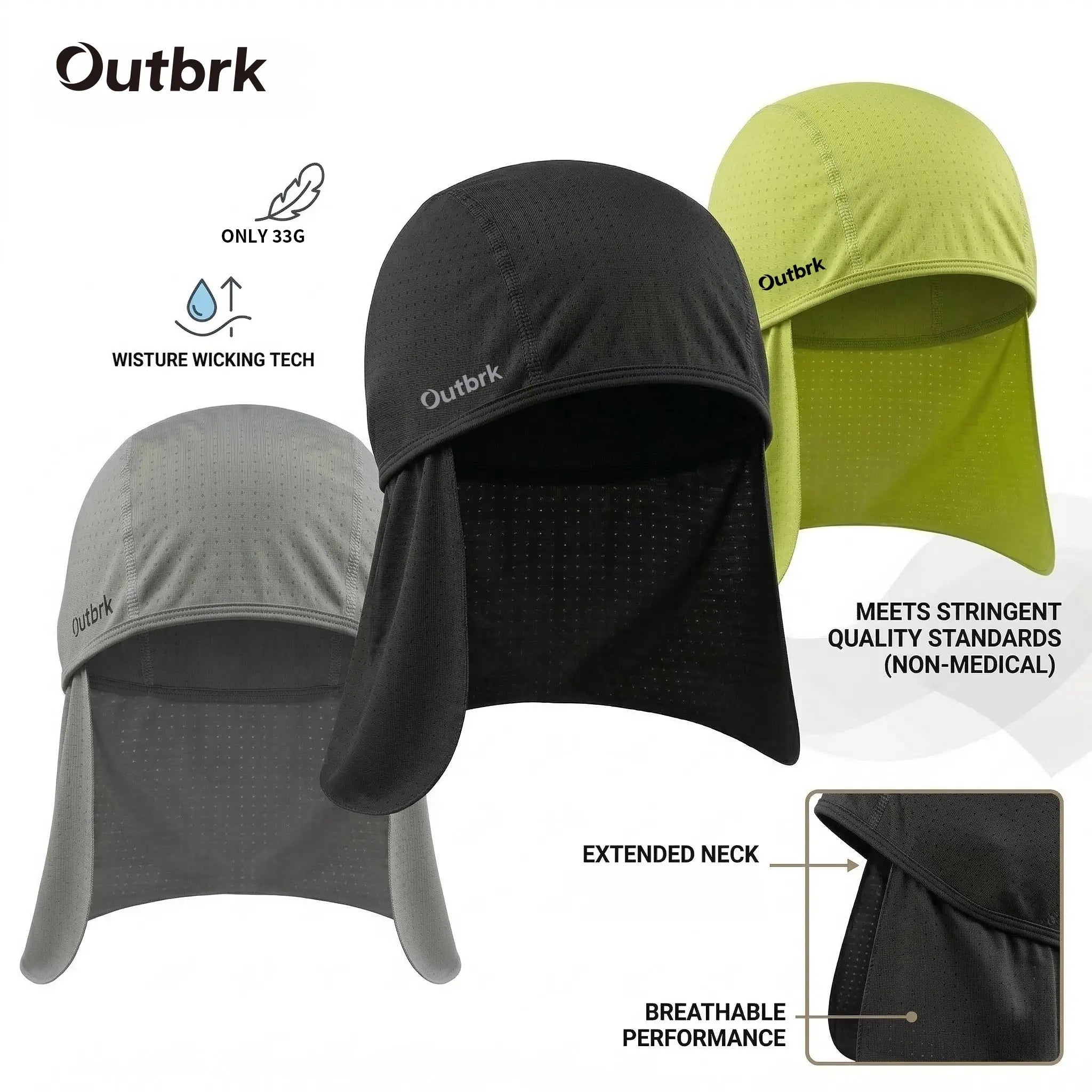🔥50%OFF🔥Quick-Dry Cooling Skull Cap with Neck Shade, Sweat-Wicking Sun Protection Headwear for Fishing, Hiking & Outdoor Work