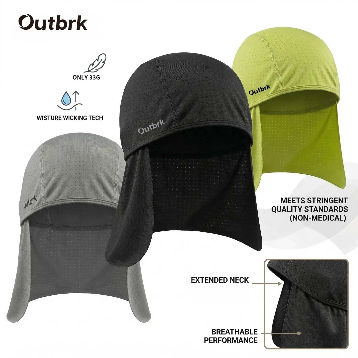🔥50%OFF🔥Quick-Dry Cooling Skull Cap with Neck Shade, Sweat-Wicking Sun Protection Headwear for Fishing, Hiking & Outdoor Work