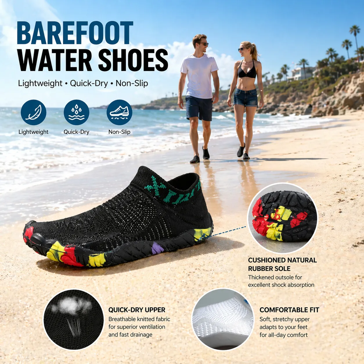 📢📢50% OFF !! 🏄‍♂️ Lightweight Water Shoes-these lightweight shoes deliver all