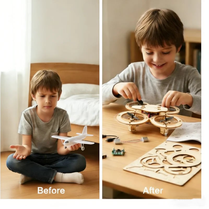 🔥50%OFF🔥Kids DIY Wooden Drone Building Kit- Go beyond pre-built toys and experience the satisfaction of building your drone from scratch. 