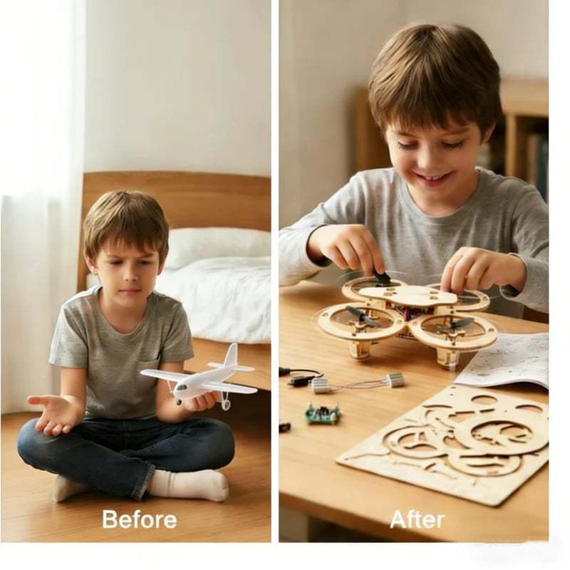 🔥50%OFF🔥Kids DIY Wooden Drone Building Kit- Go beyond pre-built toys and experience the satisfaction of building your drone from scratch. 