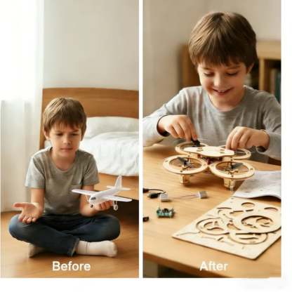 🔥50%OFF🔥Kids DIY Wooden Drone Building Kit- Go beyond pre-built toys and experience the satisfaction of building your drone from scratch. 