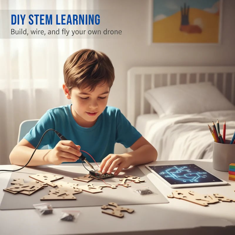 🔥50%OFF🔥Kids DIY Wooden Drone Building Kit- Go beyond pre-built toys and experience the satisfaction of building your drone from scratch. 