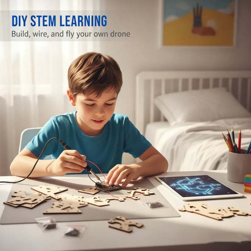 🔥50%OFF🔥Kids DIY Wooden Drone Building Kit- Go beyond pre-built toys and experience the satisfaction of building your drone from scratch. 