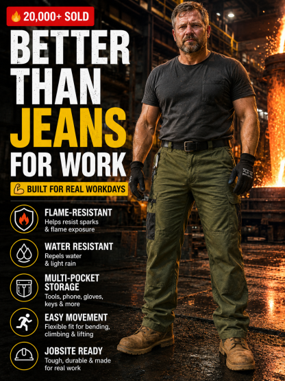 🔥50%OFF🔥🔥 20,000+ Sold | Men's FR Tactical Work Pants – Flame-Resistant, Tougher Than Jeans 💪