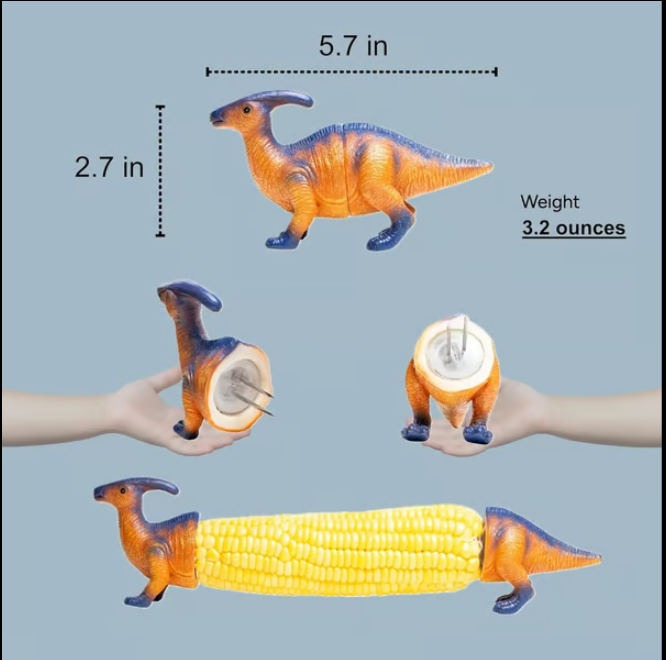 🔥50%OFF🔥Dinosaur Corn Holders for Corn On The Cob - Funny Corn Cob Holder for Kids and Adults with Stainless Steel Prongs 