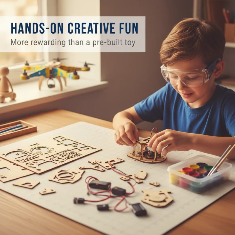 🔥50%OFF🔥Kids DIY Wooden Drone Building Kit- Go beyond pre-built toys and experience the satisfaction of building your drone from scratch. 