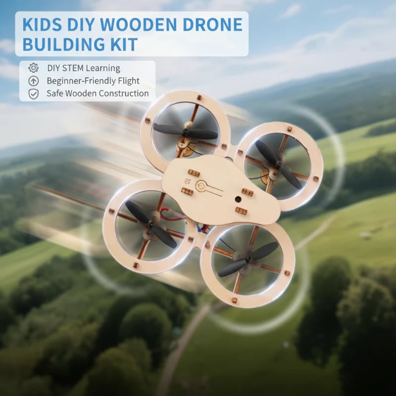 🔥50%OFF🔥Kids DIY Wooden Drone Building Kit- Go beyond pre-built toys and experience the satisfaction of building your drone from scratch. 