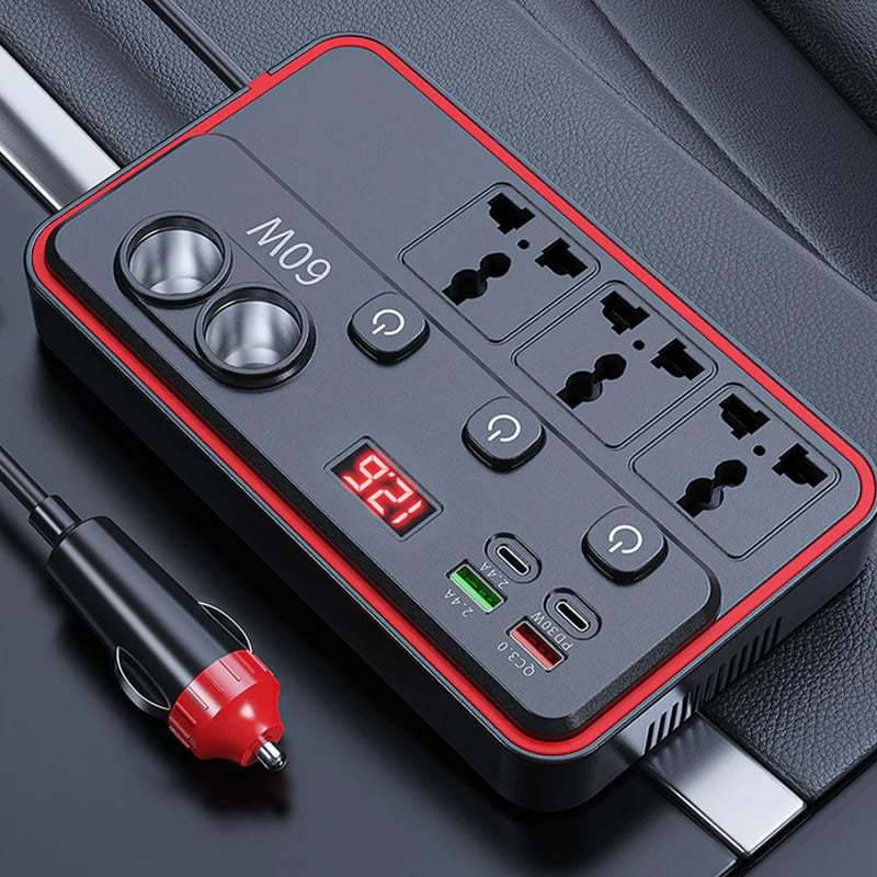 📢📢50% OFF !! Multifunctional Car Charger with AC Outlets & USB-VERSATILE CHARGING HUB