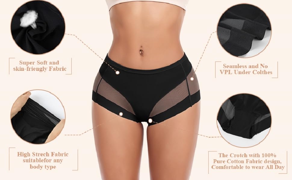 Shapewear Panties for Women Tummy Control Briefs Compression Underwear Butt Lifter Body Shaper