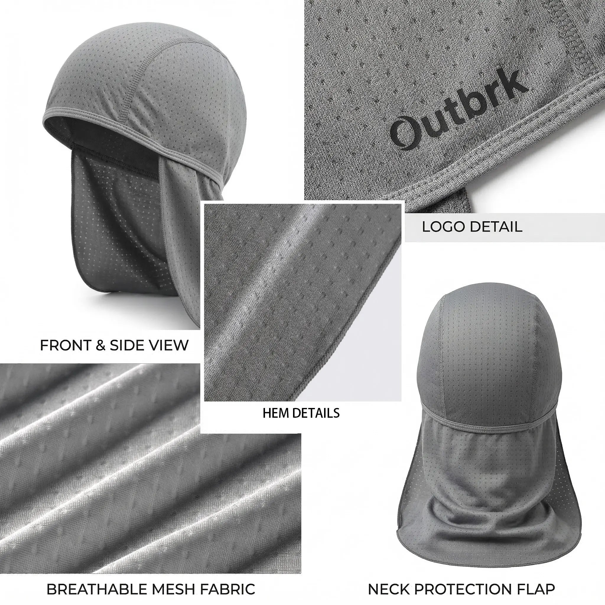 🔥50%OFF🔥Quick-Dry Cooling Skull Cap with Neck Shade, Sweat-Wicking Sun Protection Headwear for Fishing, Hiking & Outdoor Work
