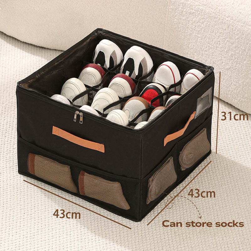 🔥50%OFF🔥👟Space-Saving Fabric Shoe Storage Box with Clear Lid