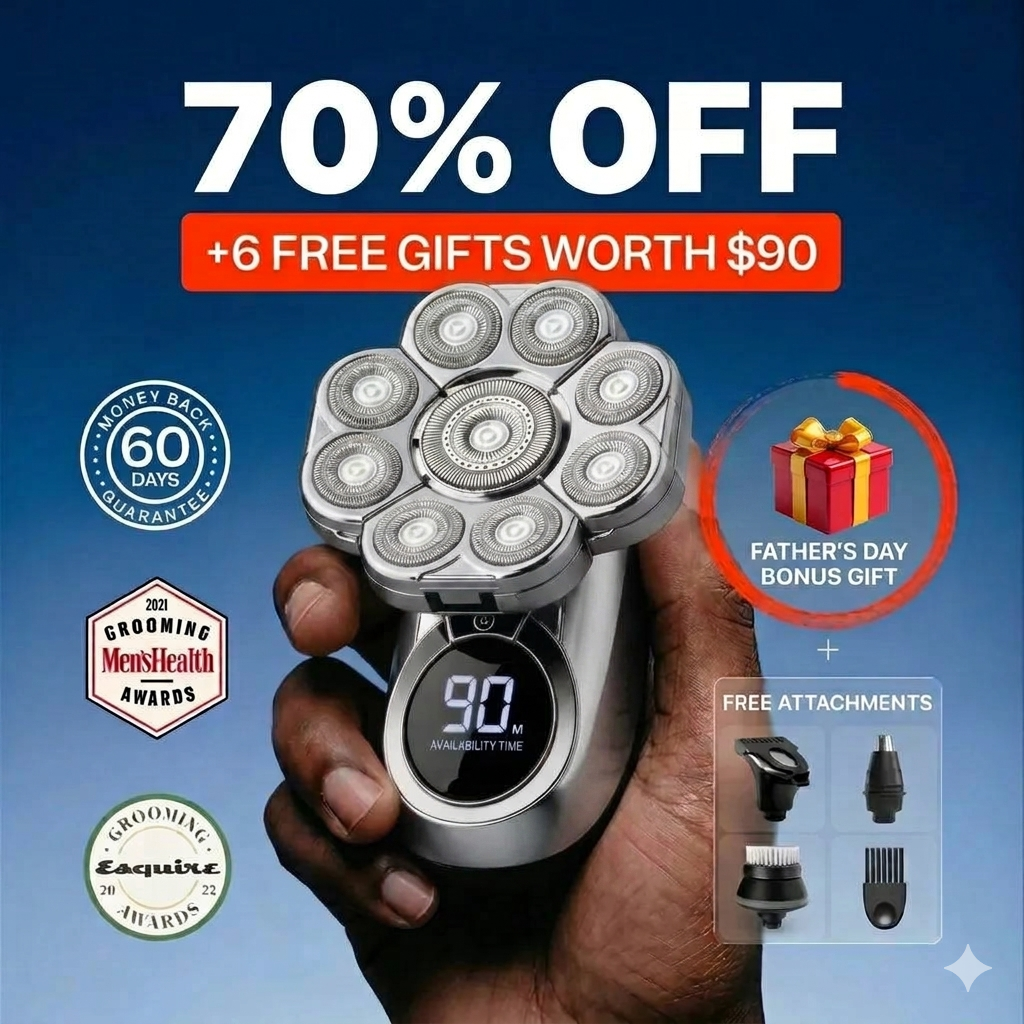 🔥🔥70%OFF🔥🔥  9.0 Ultra Electric Shaver: 9D Floating Razor With Dual-Track Blades & LED Screen