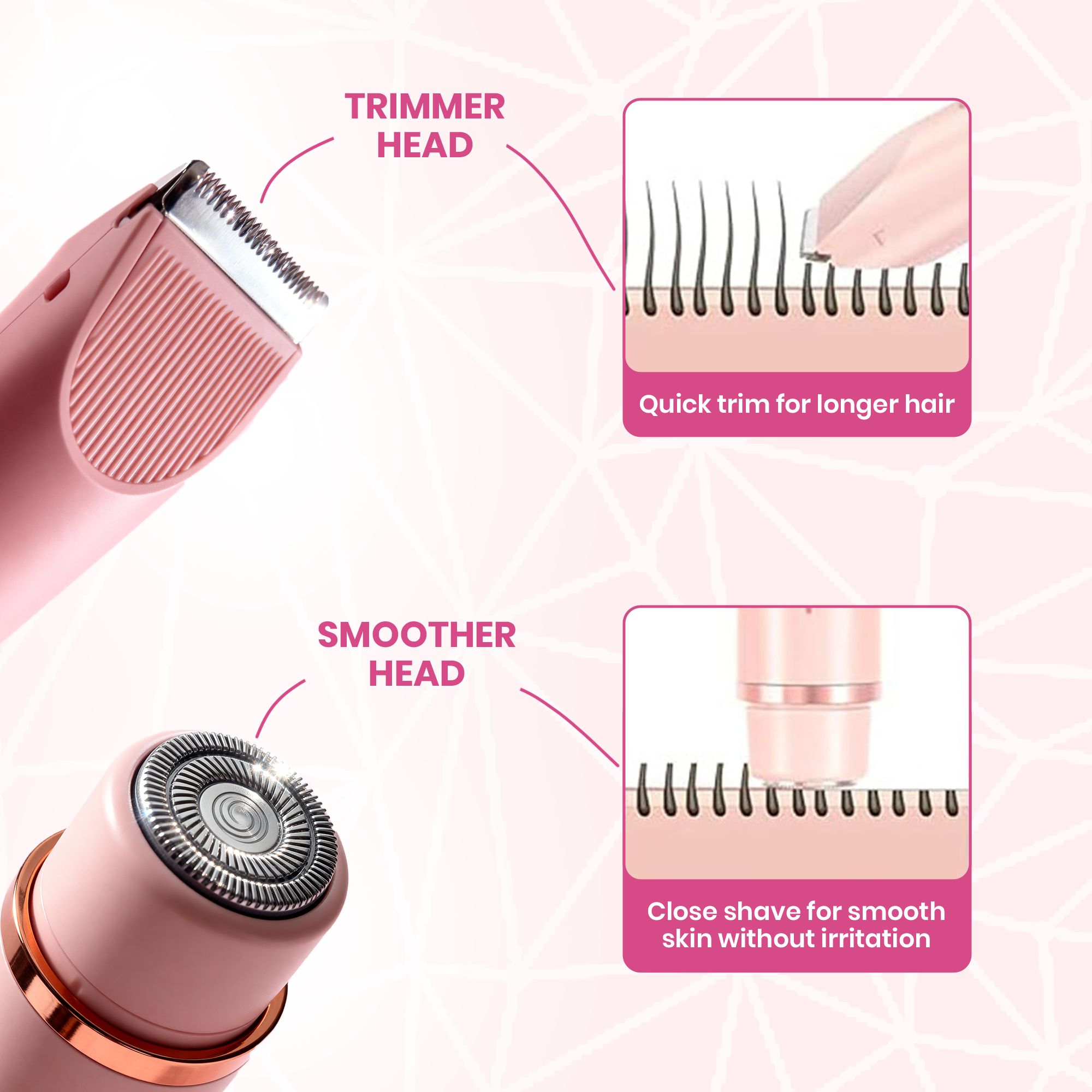🔥50%OFF🔥 premium dual-head electric shaver designed for gentle full-body hair removal.